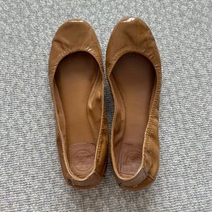 Tory Burch Tan Patent Ballet Flats